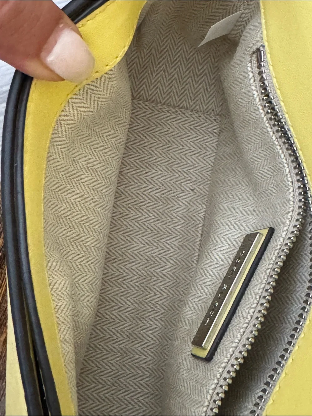 Tory Burch Yellow Woven Leather Chain Crossbody Bag